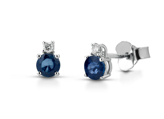 Orecchini con Zaffiro 0,74 ct e Diamanti 0,04 ct in Oro Bianco 18kt – PG Gioielli (ORFREEDOM/3)