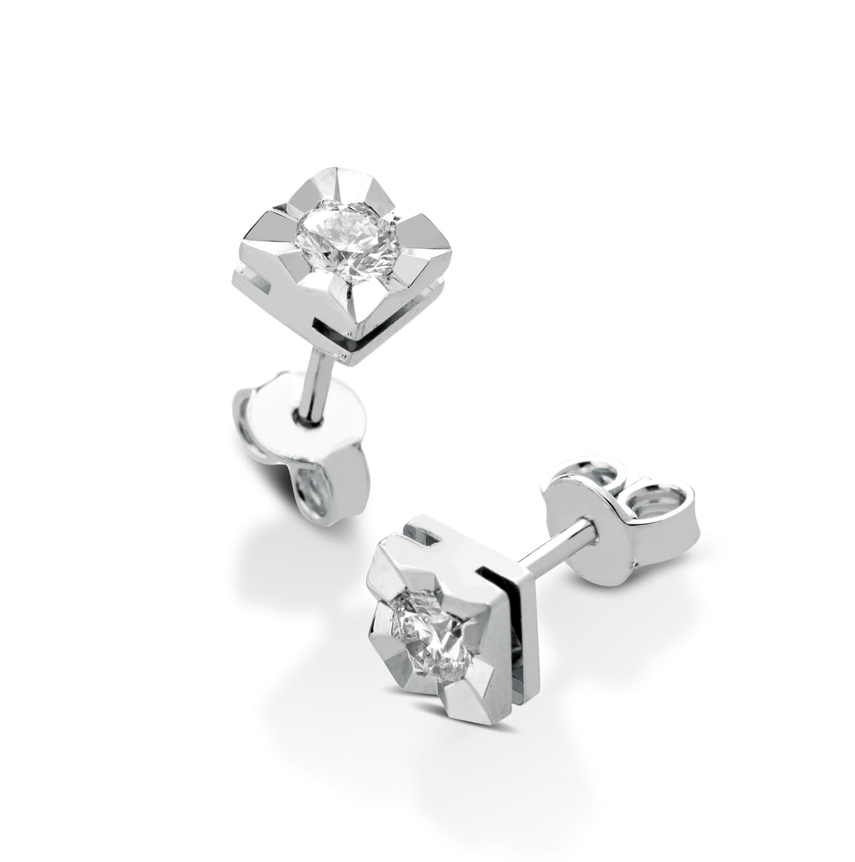 Orecchini con Diamanti in Oro Bianco 18kt – PG Gioielli (ORST036)