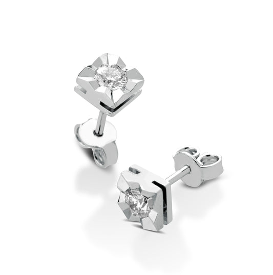 Orecchini con Diamanti in Oro Bianco 18kt – PG Gioielli (ORST036)