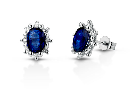 Orecchini con Zaffiri e Diamanti in Oro Bianco 18kt – PG Gioielli (ORVERA/1Z)