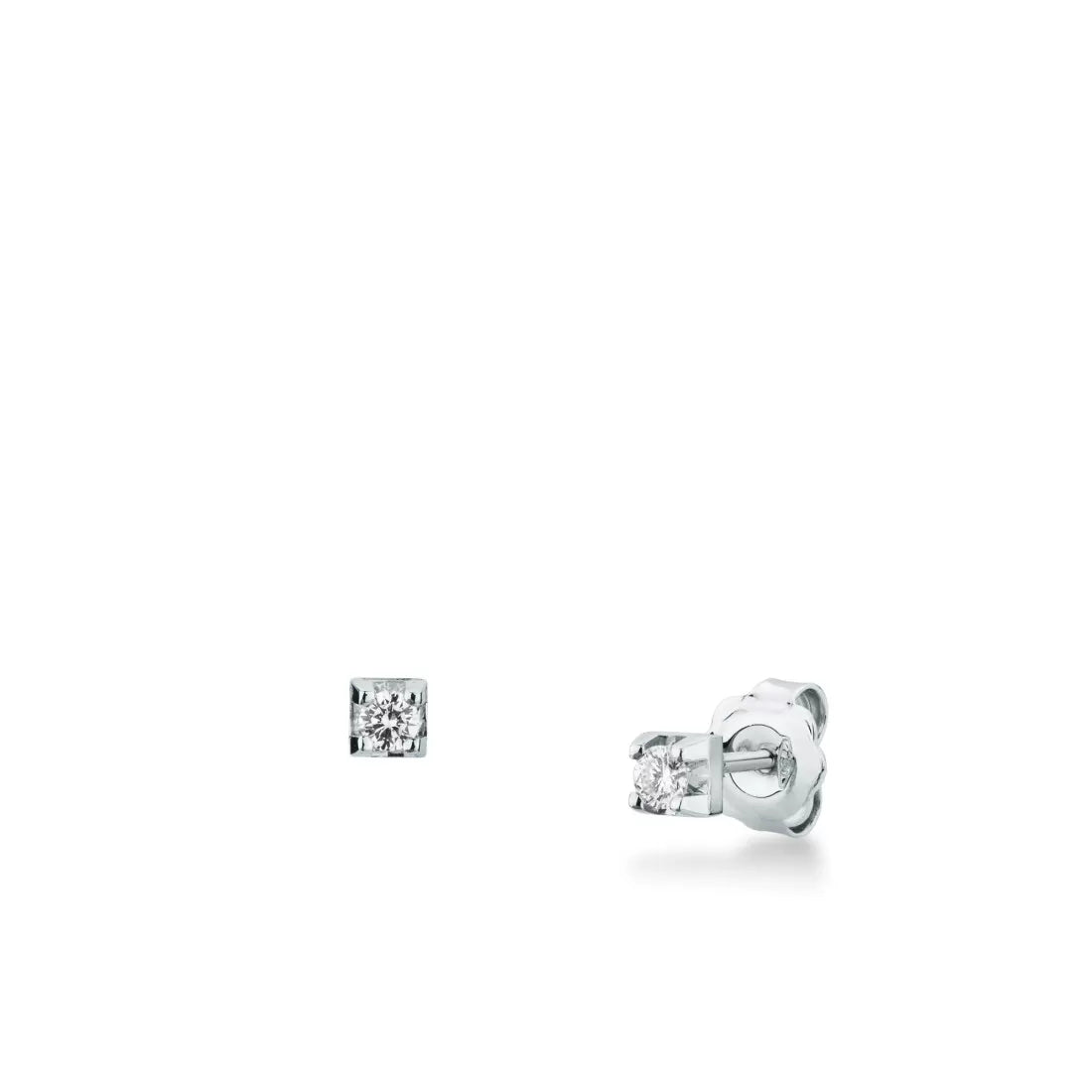 Orecchini Punto Luce con Diamante 0,19 ct G VS in Oro Bianco 18kt – Mirco Visconti