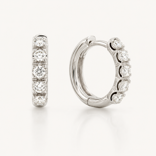 Orecchini a Cerchio con Diamanti 0,49 ct G VS in Oro Bianco 18kt – Mirco Visconti (LF533/EH30)