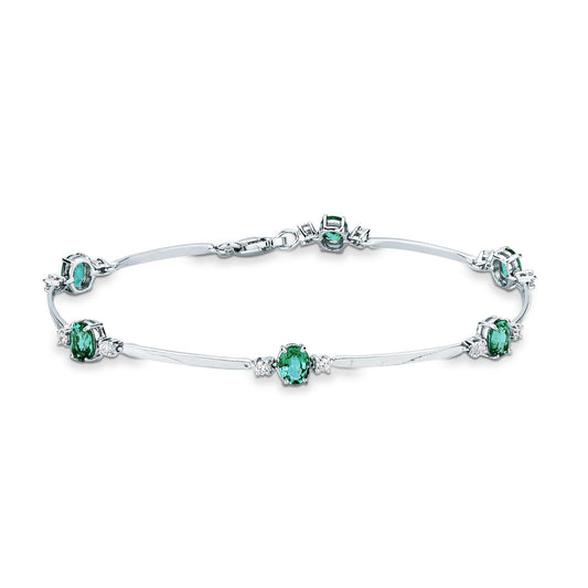 Bracciale con Smeraldi Zambia 1,86 ct e Diamanti 0,29 ct in Oro Bianco 18kt – Mirco Visconti