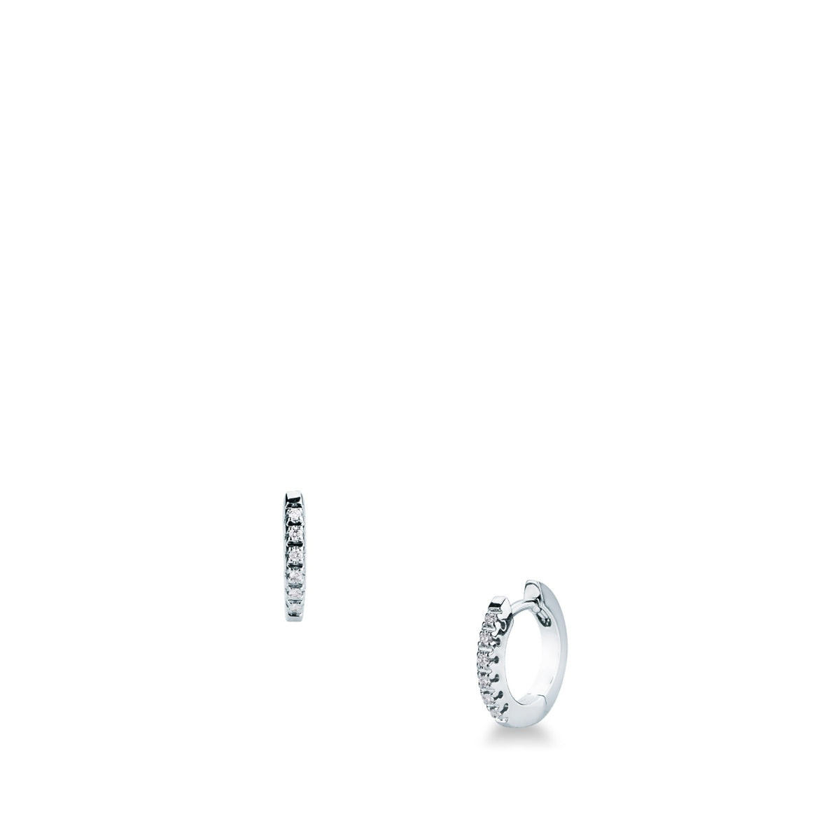 Orecchini Cerchietti con Pavé di Diamanti in Oro Bianco 18kt – Mirco Visconti