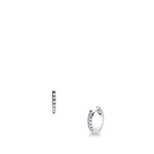 Orecchini Cerchietti con Pavé di Diamanti in Oro Bianco 18kt – Mirco Visconti