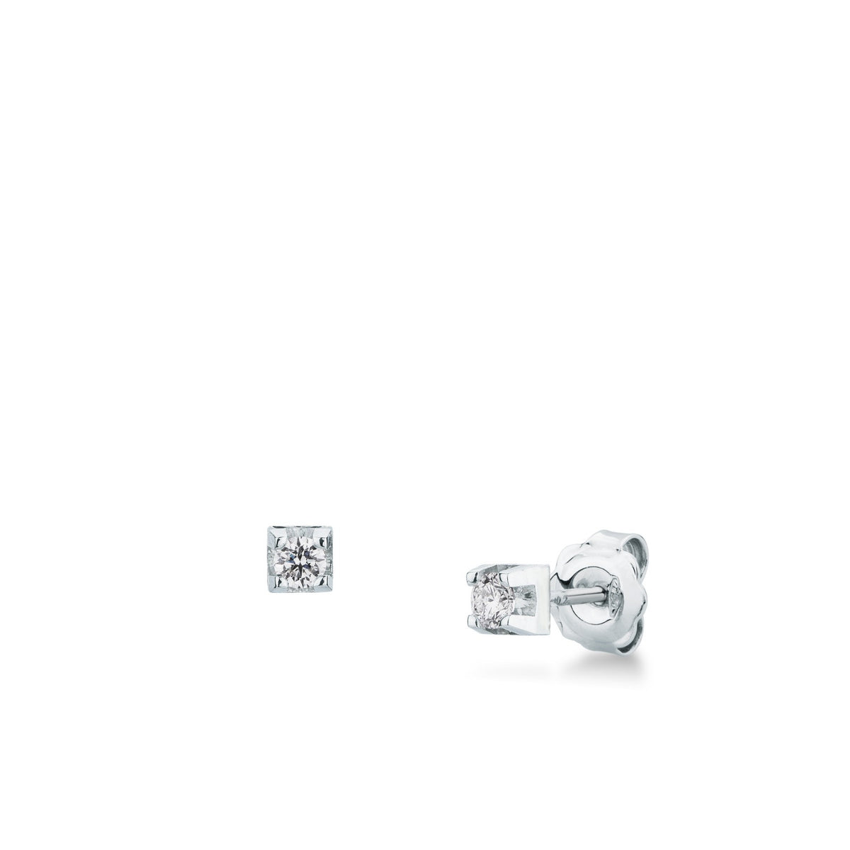 Orecchini Punto Luce con Diamanti 0,50 ct G VS in Oro Bianco 18kt – Mirco Visconti