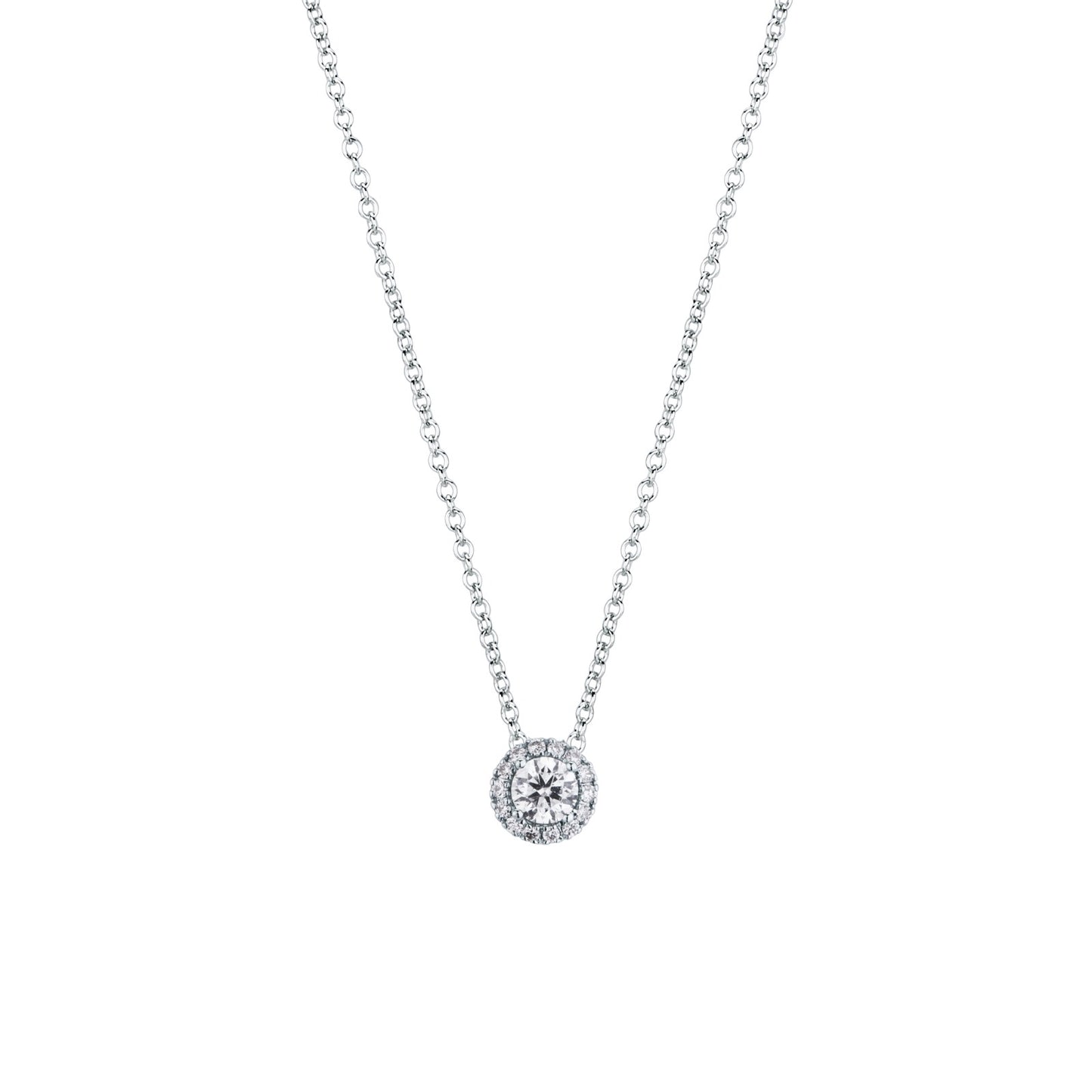 Collana Punto Luce Halo con Diamanti F VS in Oro 18kt – Mirco Visconti