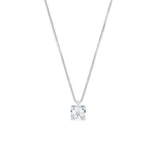 Collana con Diamante 0,12 ct in Oro Bianco 18kt – Mirco Visconti