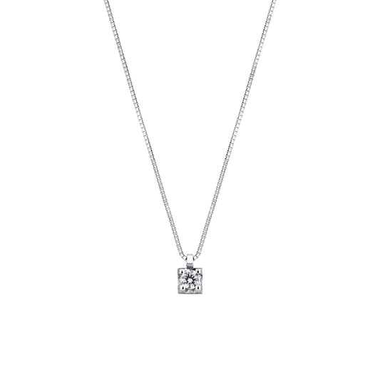 Collana con Diamante 0,13 ct in Oro Bianco 18kt – Mirco Visconti