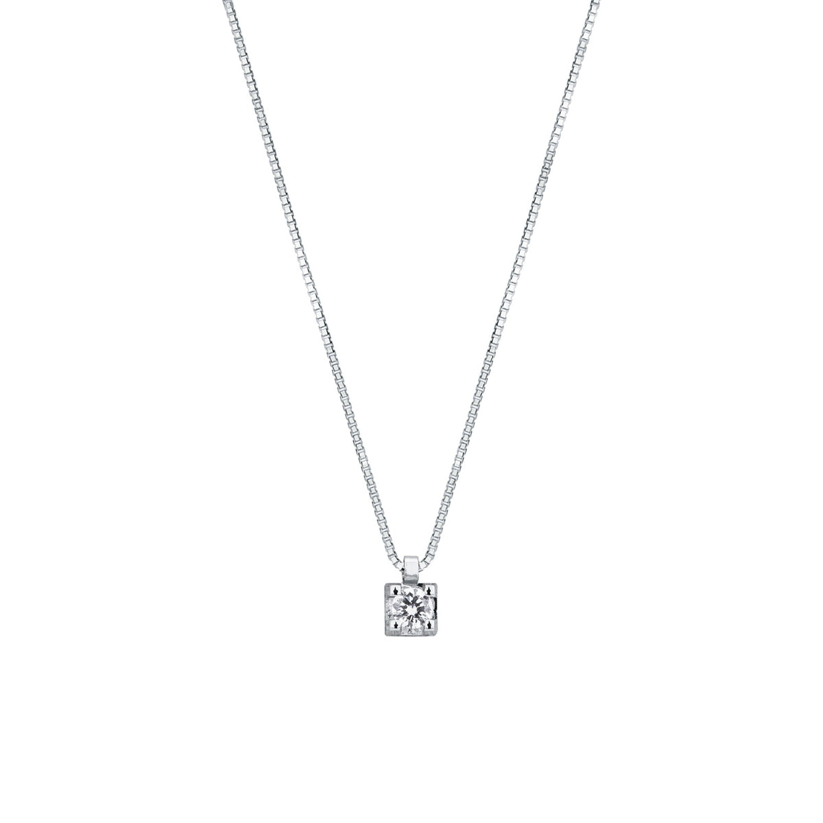 Collana con Diamante 0,11 ct in Oro Bianco 18kt – Mirco Visconti
