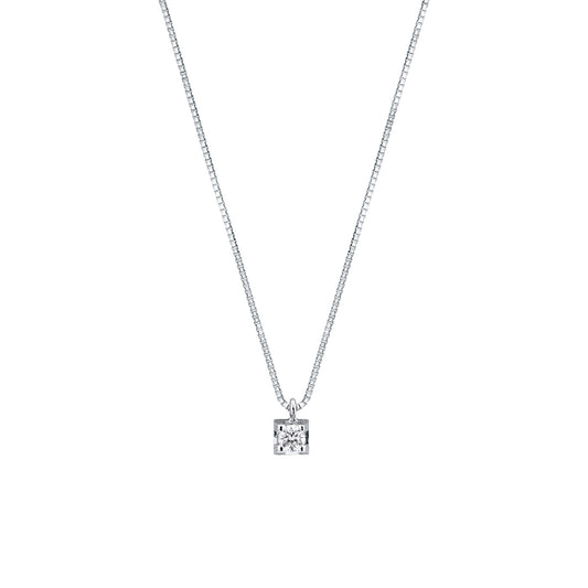 Collana con Diamante 0,07 ct in Oro Bianco 18kt – Mirco Visconti