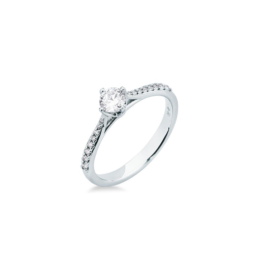Anello Solitario Classico con Diamante 0,30 ct E SI in Oro 18kt – Mirco Visconti