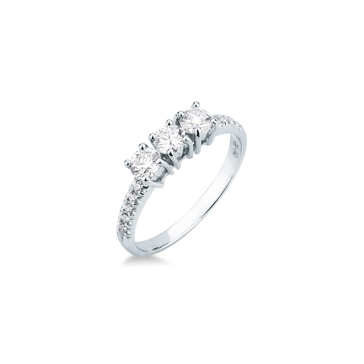 Anello Trilogy con Diamanti 0,69 ct F VS in Oro Bianco 18kt – Mirco Visconti (II86/40)