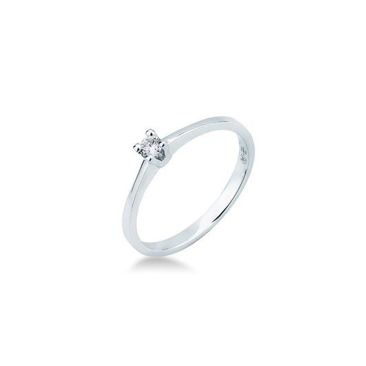 Anello Solitario con Diamante 0,07 ct in Oro Bianco 18kt – Mirco Visconti