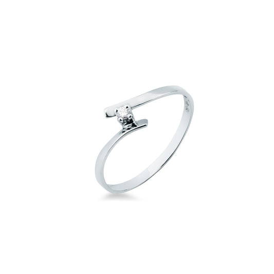 Anello con Diamante 0,04 ct in Oro Bianco 18kt – Mirco Visconti