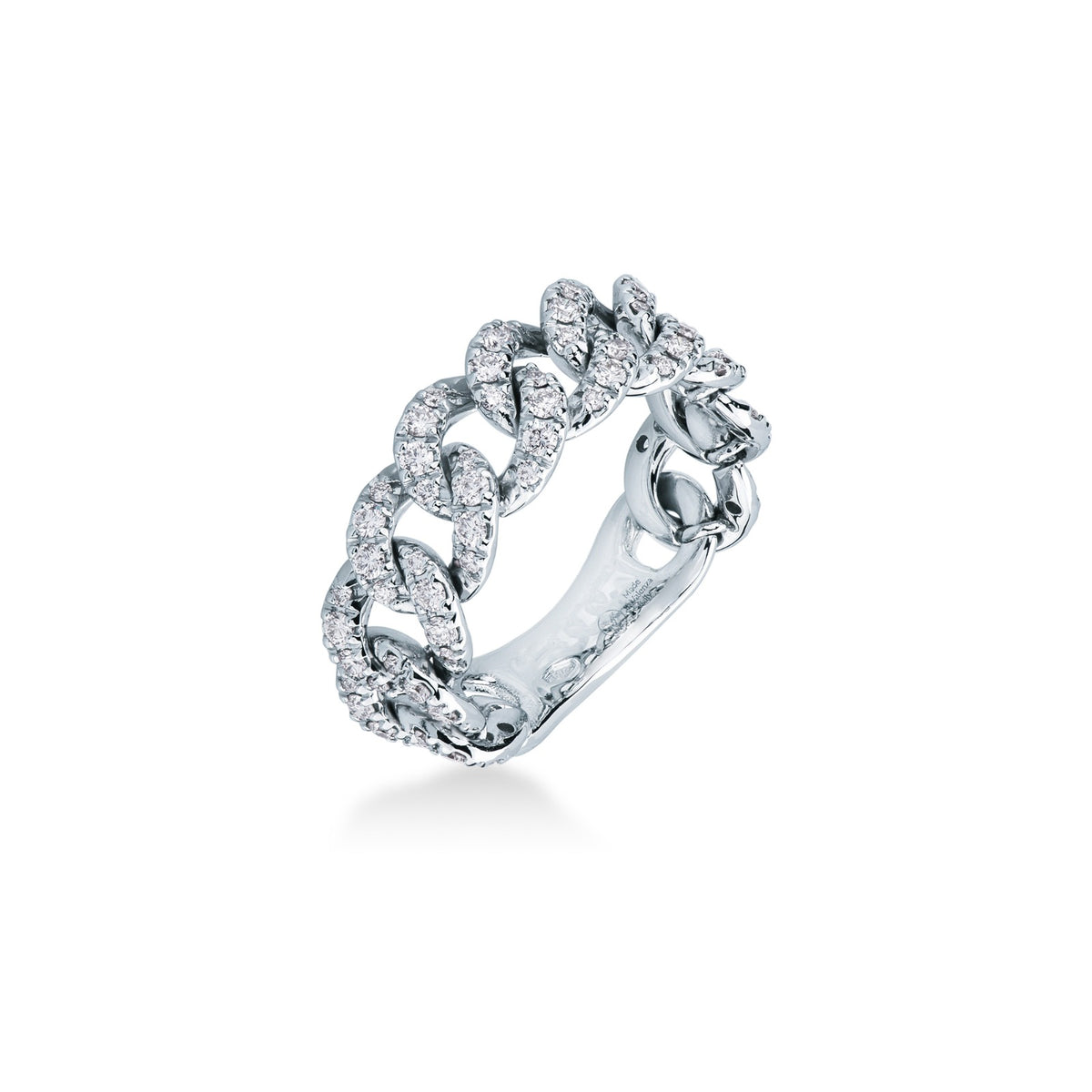 Anello Groumette Morbido con Diamanti 0,76 ct G VS in Oro Bianco 18kt – Mirco Visconti (Z709/10)