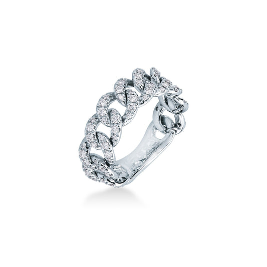 Anello Groumette Morbido con Diamanti 0,76 ct G VS in Oro Bianco 18kt – Mirco Visconti (Z709/10)