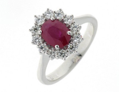 Anello con Rubino e Diamanti in Oro Bianco 18kt – Mirco Visconti