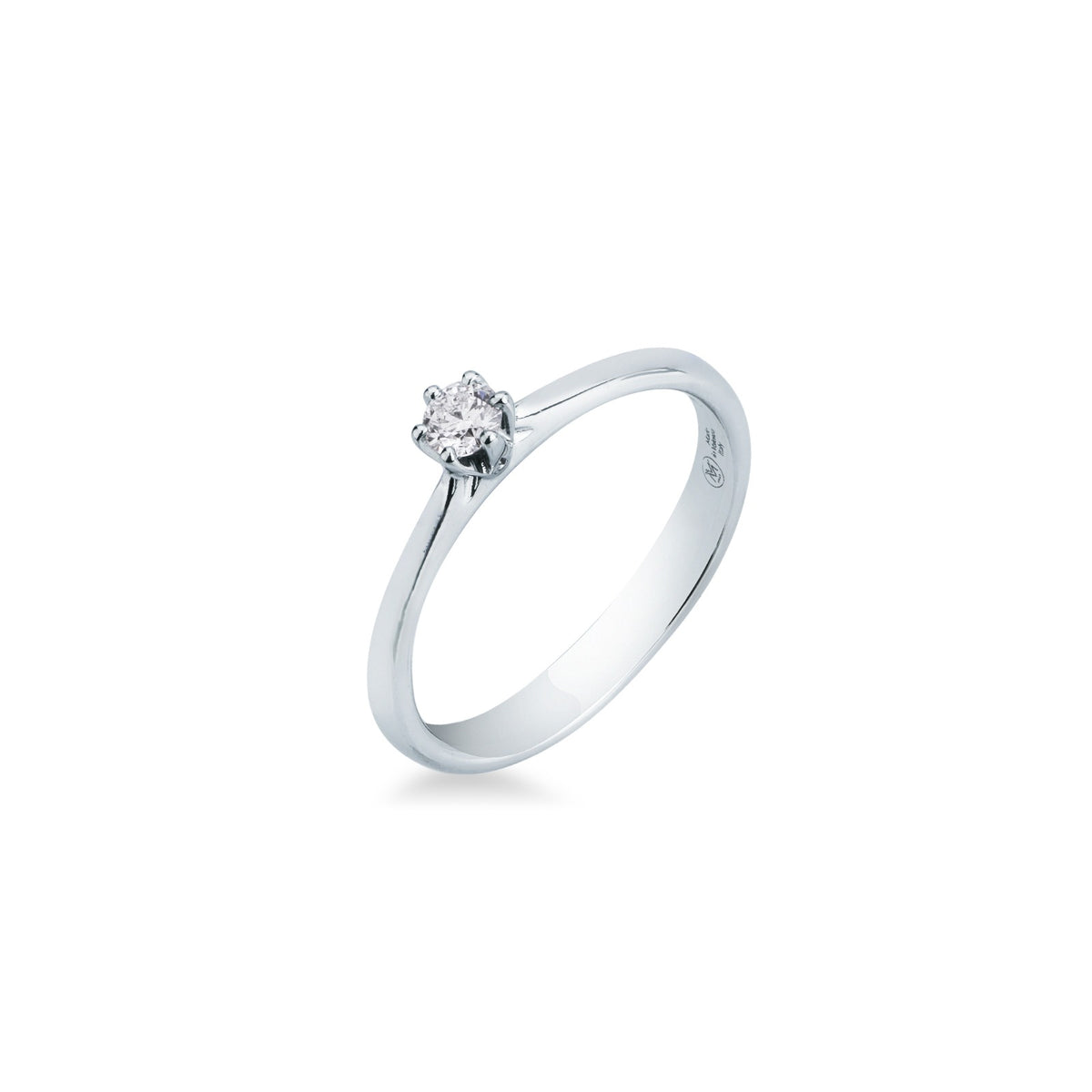 Anello Solitario con Diamante 0,15 ct G VS in Oro Bianco 18kt – Mirco Visconti