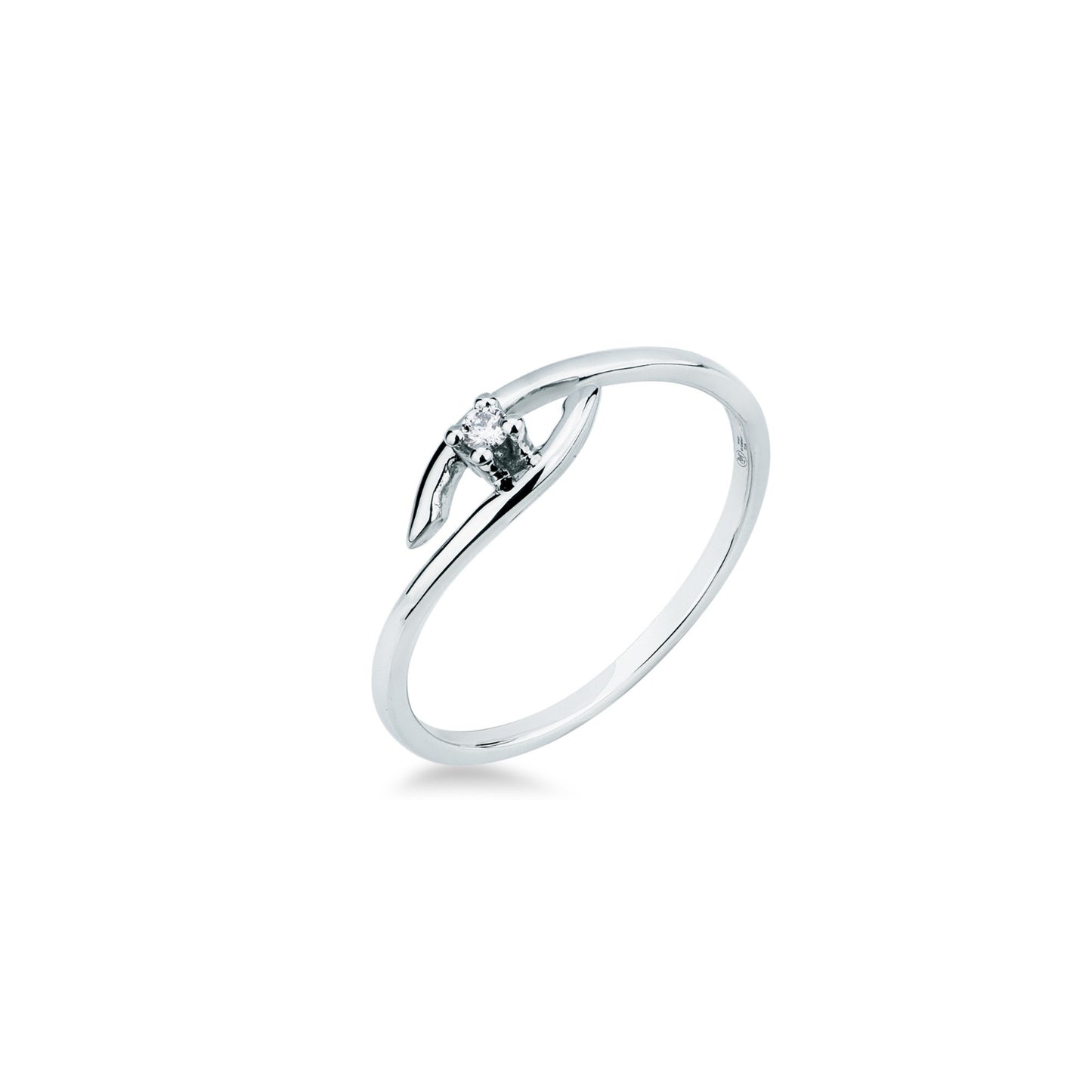 Anello Solitario con Diamante 0,02 ct G VS in Oro Bianco 18kt – Mirco Visconti