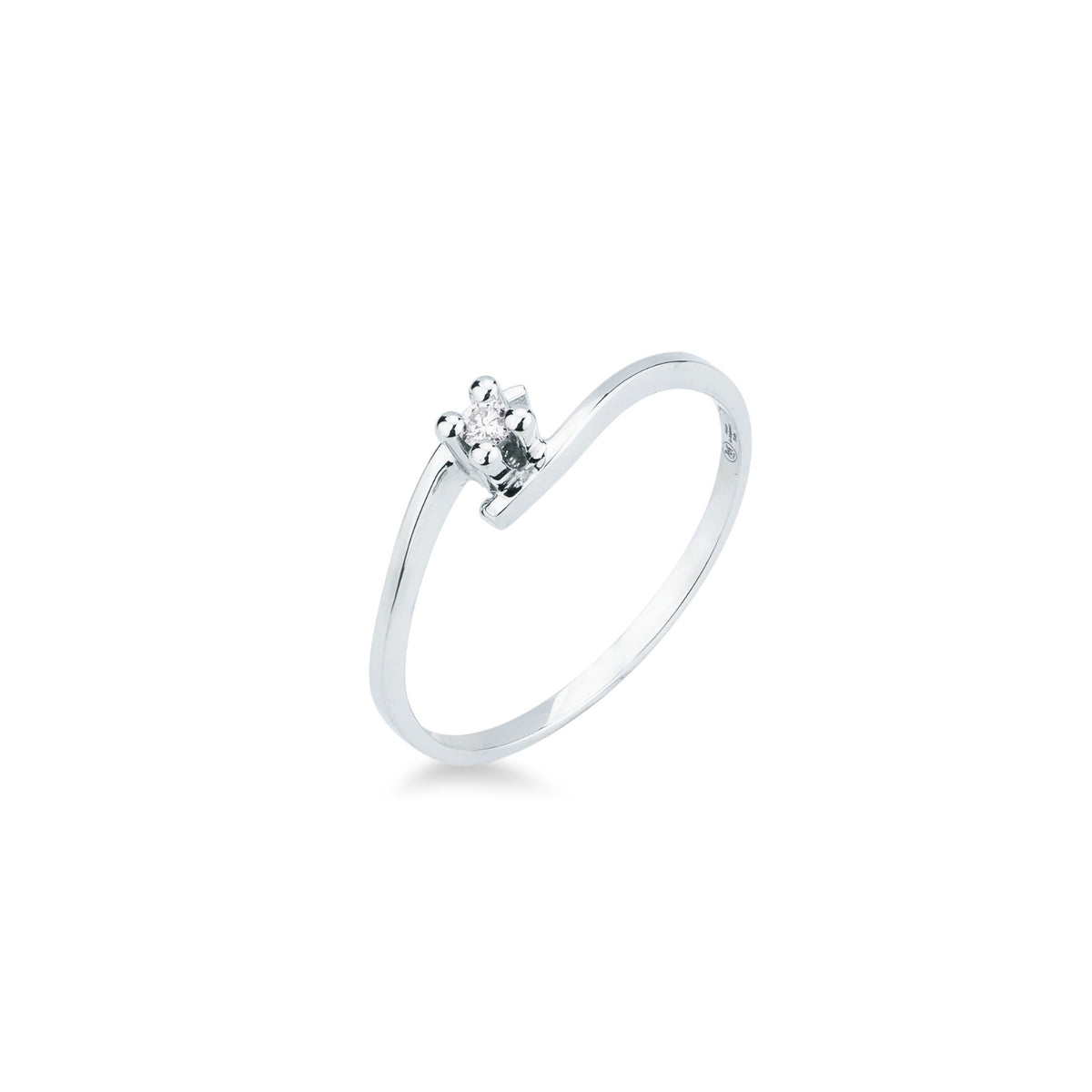 Anello con Diamante in Oro Bianco 18kt – Mirco Visconti (LR64)
