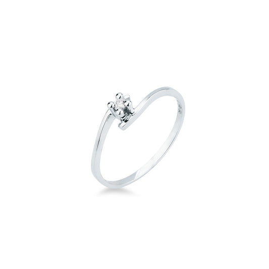 Anello con Diamante in Oro Bianco 18kt – Mirco Visconti (LR64)