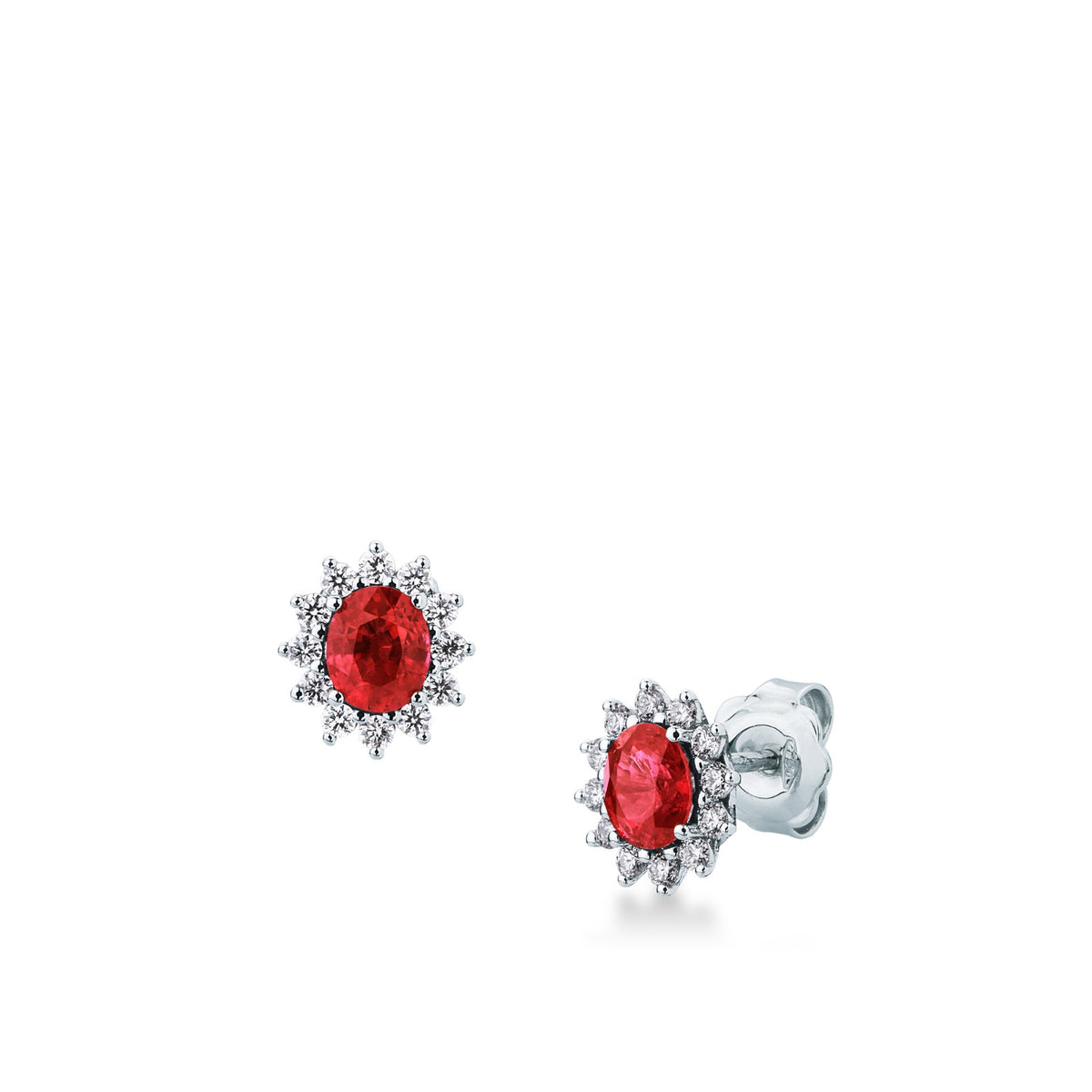 Orecchini con Rubino e Diamanti in Oro Bianco 18kt – Mirco Visconti (LF459/B5R)