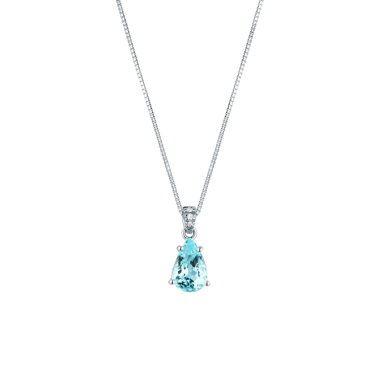 Collana con Acquamarina e Diamanti in Oro Bianco 18kt – Mirco Visconti (MV132VE/20AC)