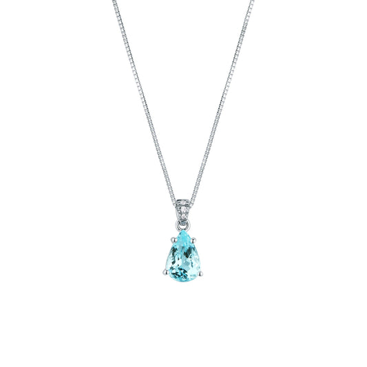 Collana Mirco Visconti in Oro Bianco 18kt con Acquamarina e Diamanti – MV132VE/20AC