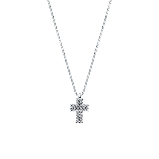 Collana Mirco Visconti in Oro Bianco 18kt con Pendente Croce di Diamanti – BG15/10