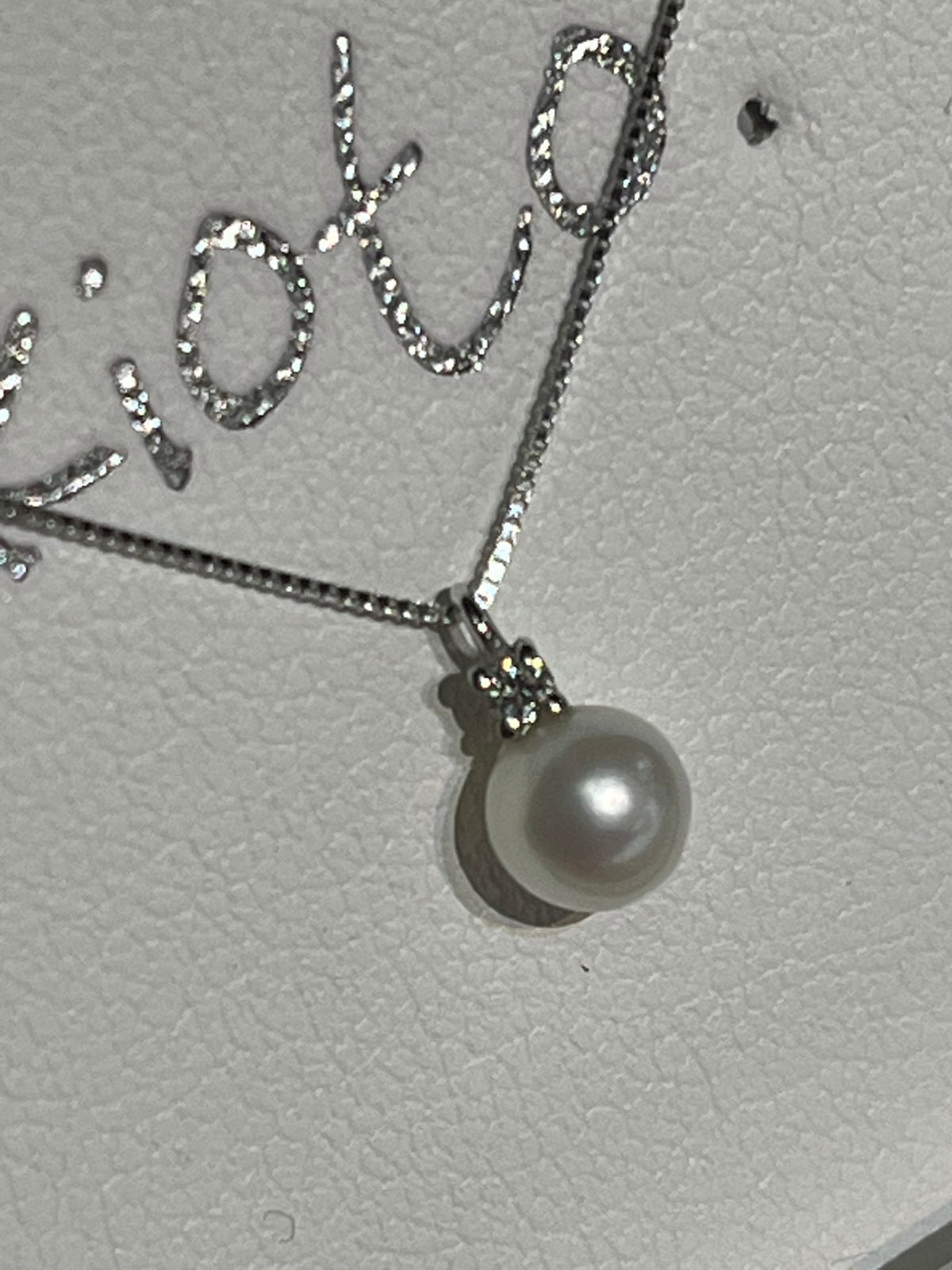 Collana PG Gioielli in Oro Bianco 18kt con Perla Freshwater 5mm e Diamante 0,02 ct G VS – CIO1L/5
