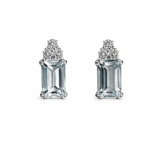 Orecchini con Acquamarina 1,04 ct e Diamanti 0,06 ct in Oro Bianco 18kt – PG Gioielli (ORFELIS-OTT/A)
