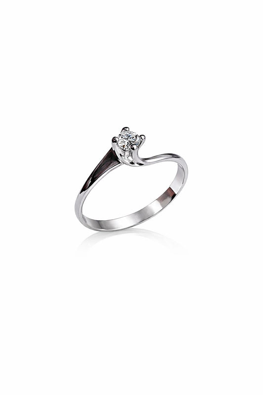 Anello Solitario PG Gioielli in Oro Bianco 18kt con Diamante 0,05 ct G SI – 8120SSL005
