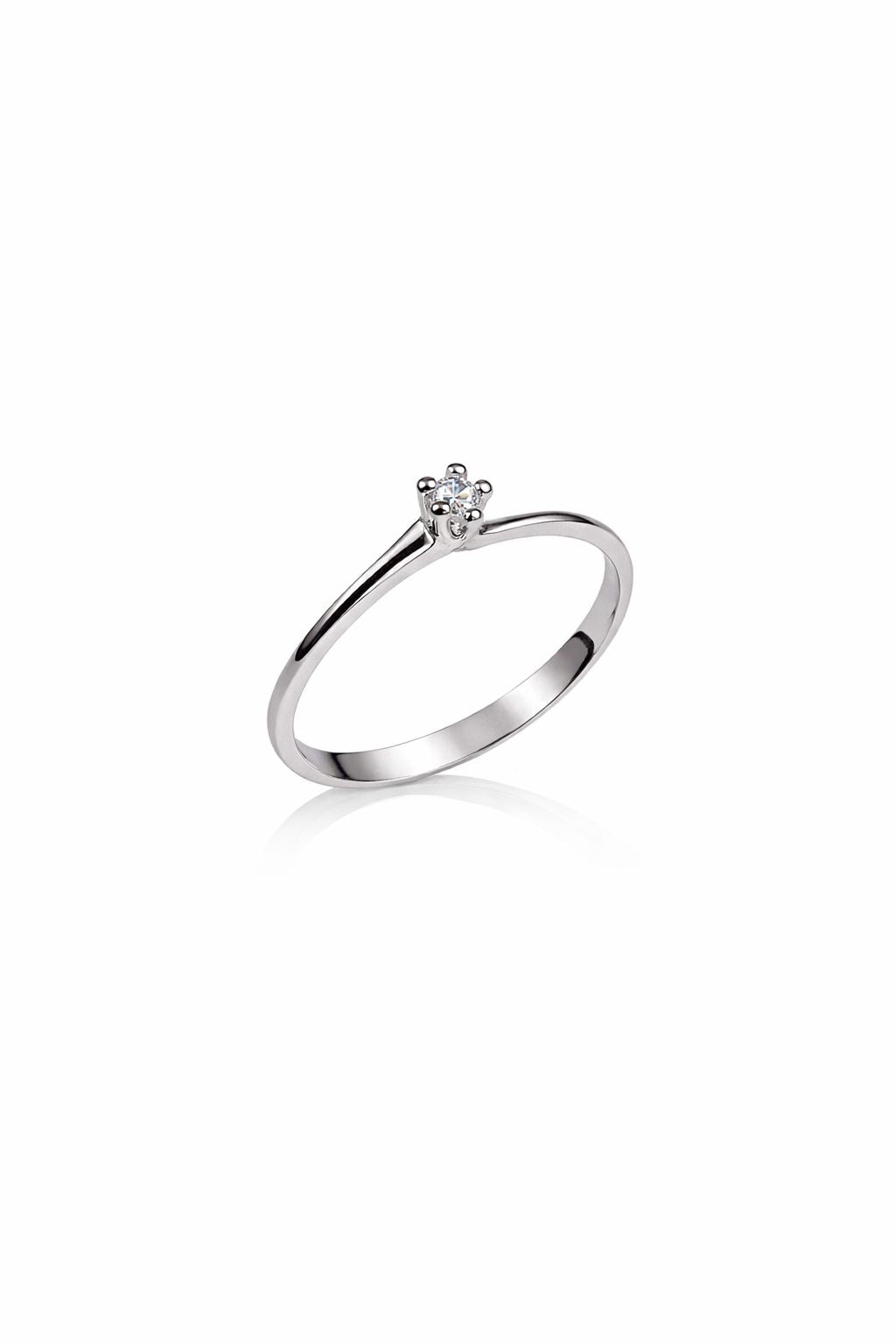 Anello Solitario con Diamante 0,02 ct G VS in Oro Bianco 18kt – PG Gioielli (8110002)