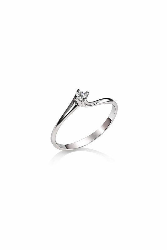 Anello Solitario PG Gioielli in Oro Bianco con Diamante 0,05 ct G-VS - 8120SSL005