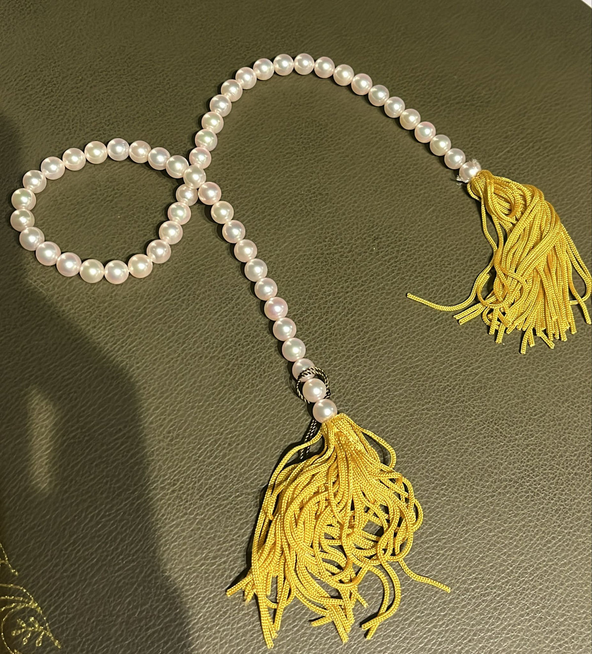 Collana di Perle Akoya Naturali 8 mm in Oro 18kt – DYFX1215