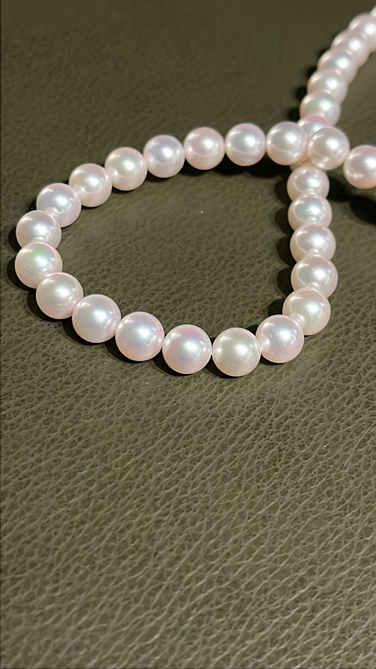 Collana di Perle Akoya Naturali 8 mm in Oro 18kt – DYFX1215