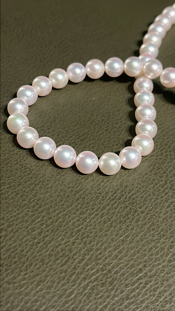Collana di Perle Akoya Naturali 8 mm in Oro 18kt – DYFX1215