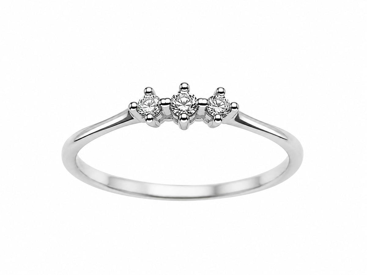 Anello Trilogy con Diamanti 0,06 ct G VS in Oro Bianco 18kt – PG Gioielli (ANT59006)