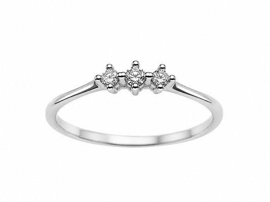 Anello Trilogy con Diamanti 0,06 ct G VS in Oro Bianco 18kt – PG Gioielli (ANT59006)