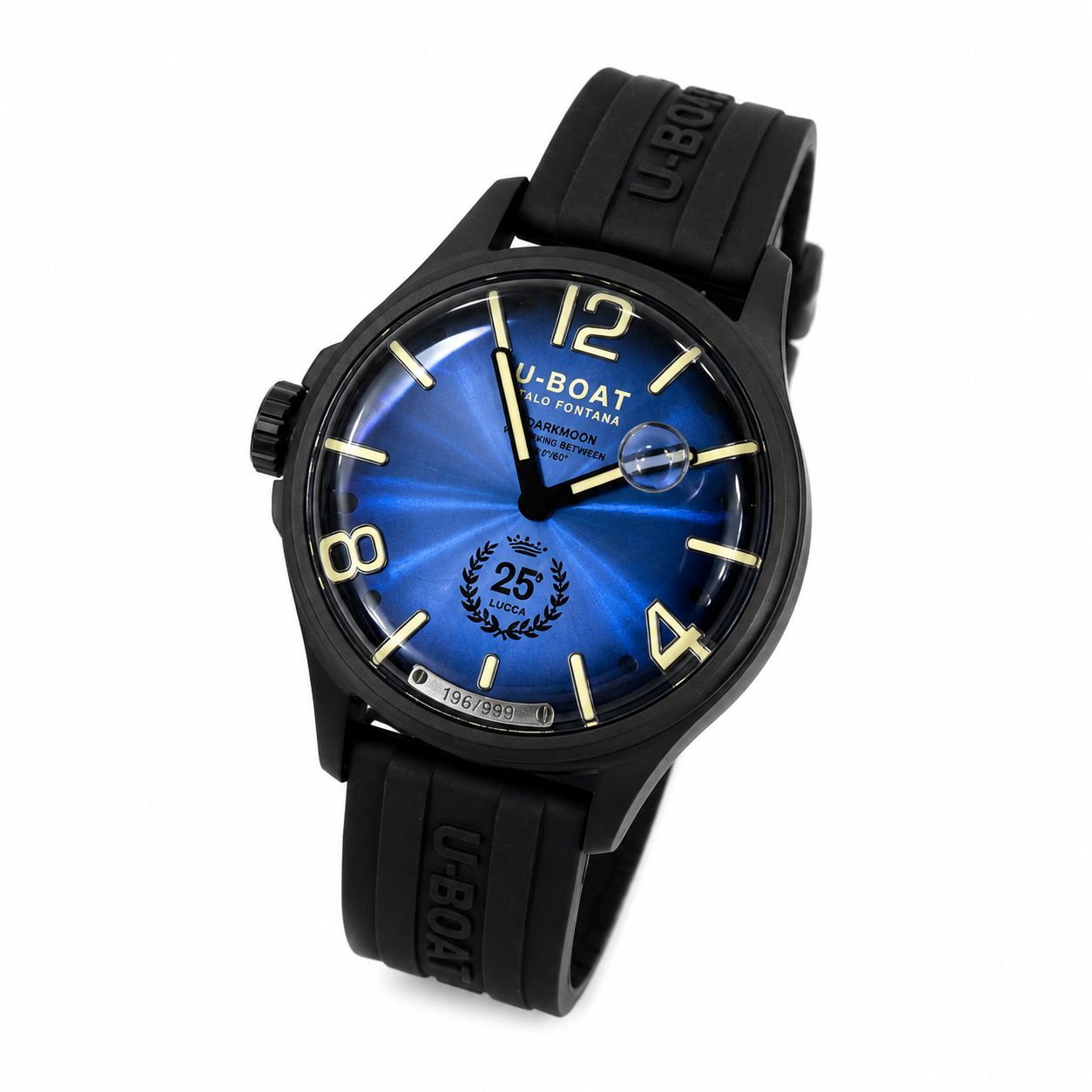 U-BOAT Darkmoon 25° Blue Soleil PVD 46,5mm - Orologio Uomo Immersione in Olio Vetro Zaffiro - 2028