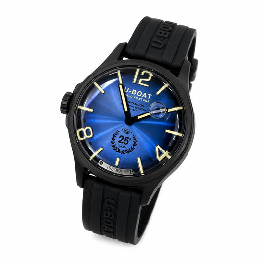 U-BOAT Darkmoon 25° Blue Soleil PVD 46,5mm - Orologio Uomo Immersione in Olio Vetro Zaffiro - 2028