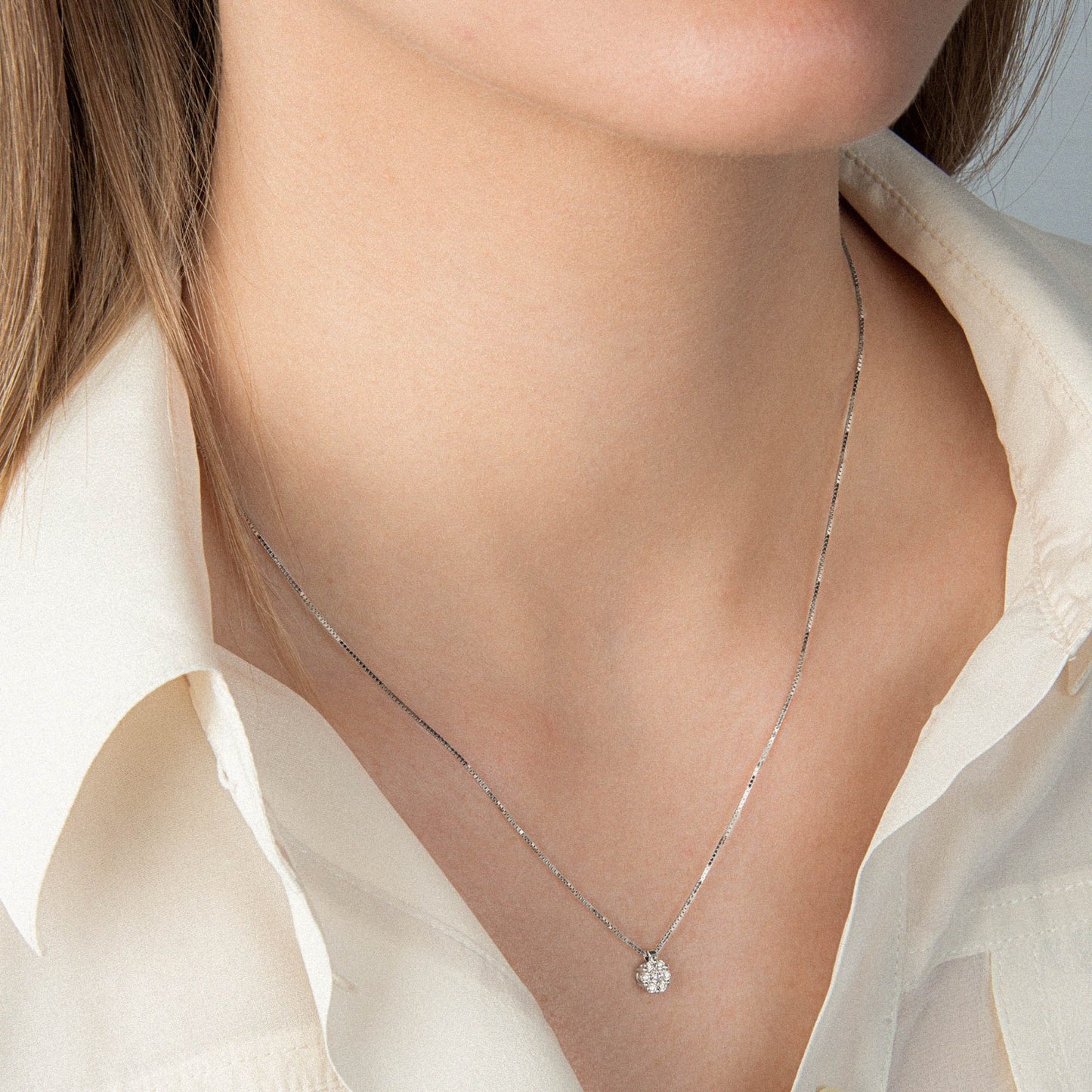 Collana con Diamante 0,14 ct G VS in Oro Bianco 18kt – Mirco Visconti (AB558/20)