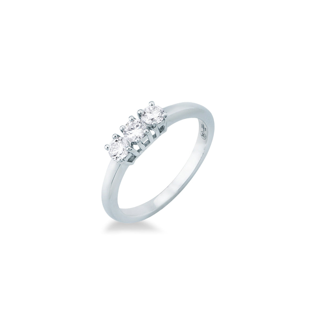 Anello Trilogy con Diamanti 0,45 ct E in Oro Bianco 18kt – Mirco Visconti (BR19/EB10)