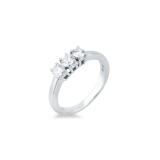 Anello Trilogy Mirco Visconti in Oro Bianco 18kt con Diamanti 0,56 ct G VS – BR19/EB20