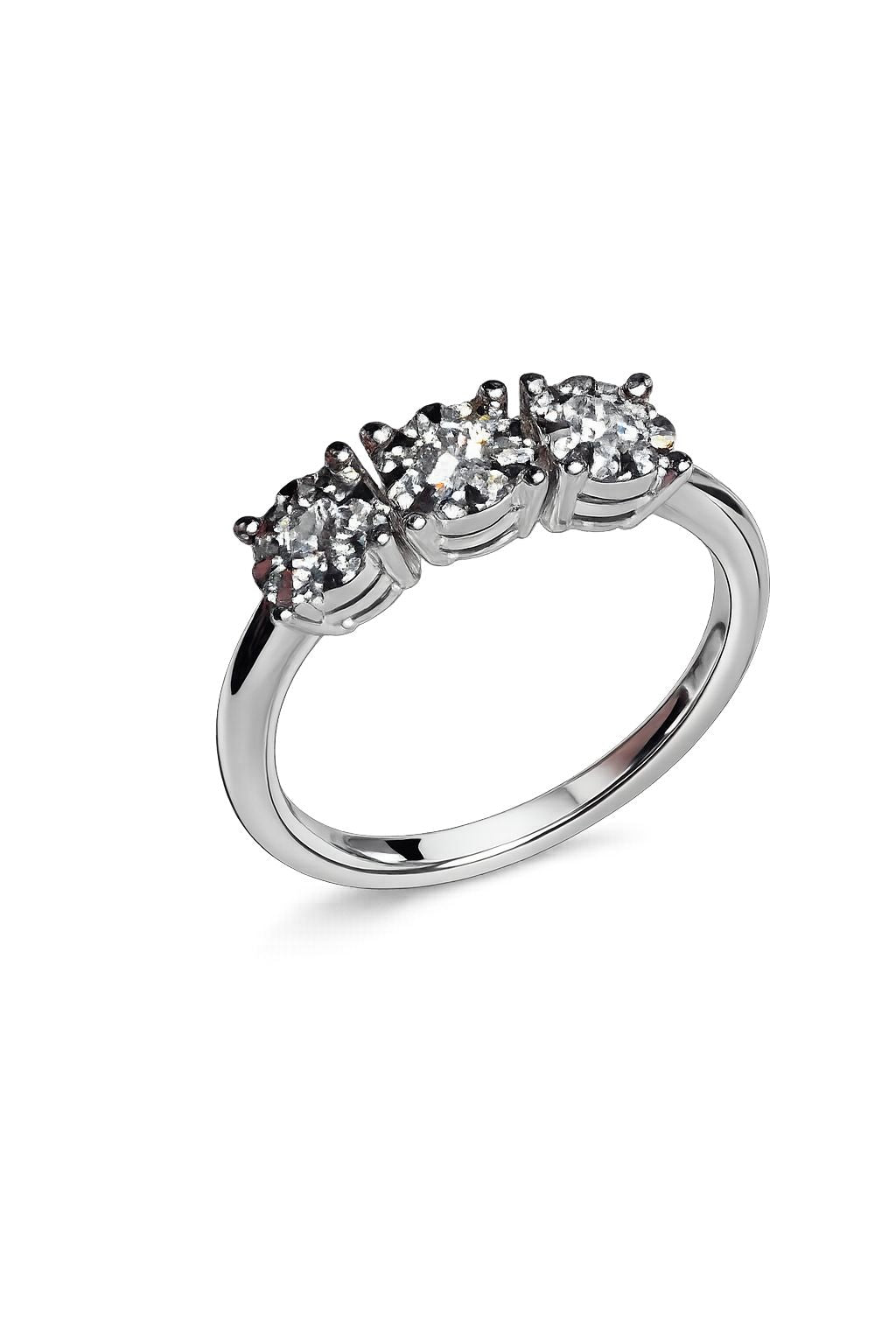 Anello Trilogy Mirco Visconti in Oro Bianco 18kt con Diamanti 0,36 ct G VS – AB723/2