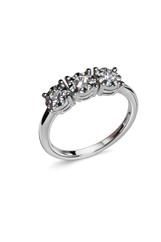 Anello Trilogy Mirco Visconti in Oro Bianco 18kt con Diamanti 0,36 ct G VS – AB723/2