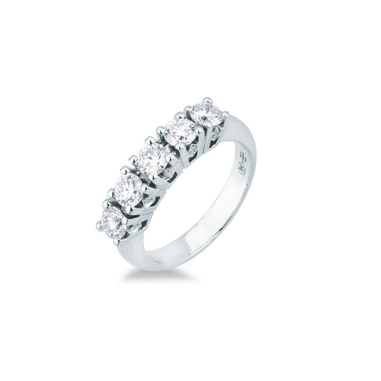 Anello Mirco Visconti Oro Bianco 18kt con Diamanti 1.12 ct Totali D VS - GM134/EC40