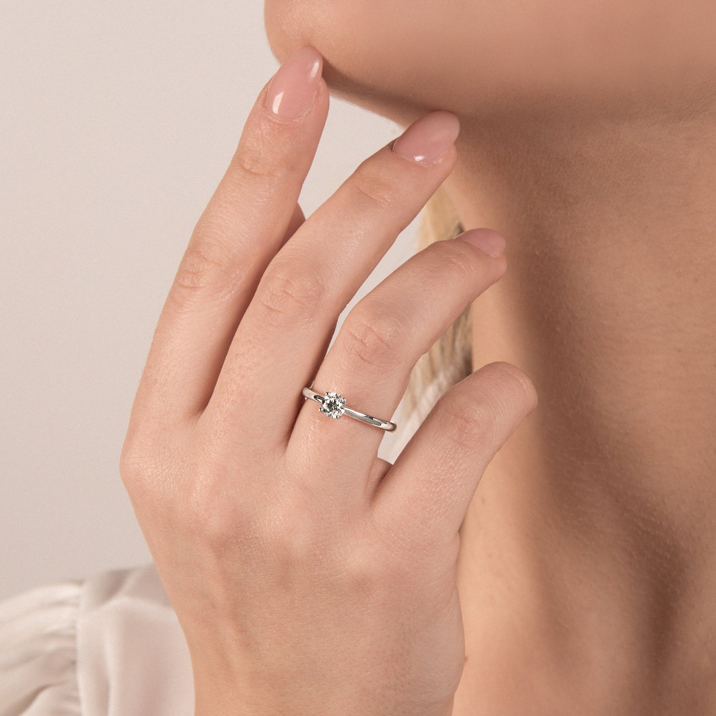 Anello Solitario Mirco Visconti in Oro Bianco 18kt con Diamante 0,50 ct D VS