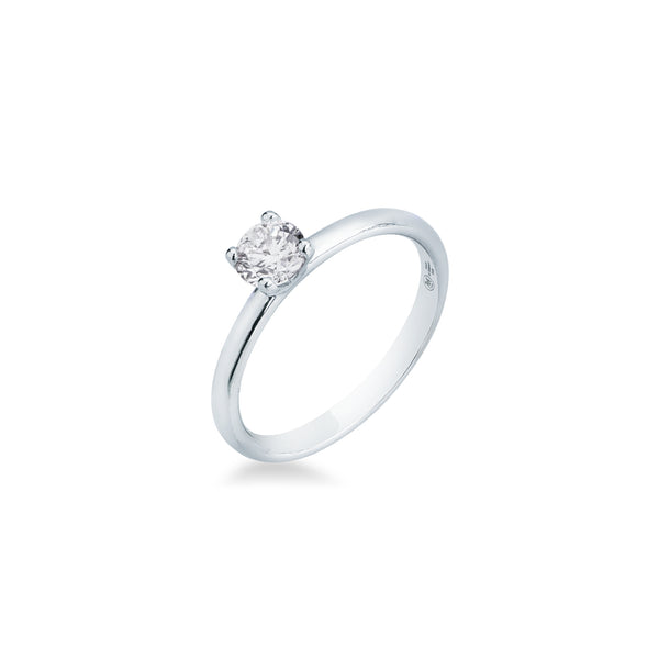 Anello Solitario Mirco Visconti in Oro Bianco 18kt con Diamante 0,50 ct D VS